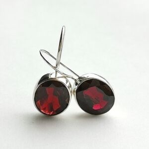 GARNET drop earrings in Sterling Silver 🆕